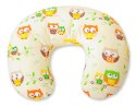 Bobono Poduszka rogal do karmienia fasolka + zdejmowana poszewka - Sówki kremowe