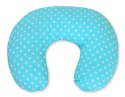 Bobono Poduszka rogal do karmienia fasolka + zdejmowana poszewka - białe grochy na turkusie