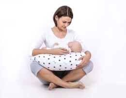 Bobono Poduszka rogal do karmienia fasolka + zdejmowana poszewka - chevron beżowy