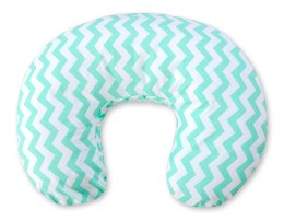 Bobono Poduszka rogal do karmienia fasolka + zdejmowana poszewka - chevron miętowy