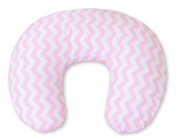 Bobono Poduszka rogal do karmienia fasolka + zdejmowana poszewka - chevron różowy