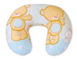 Bobono Poduszka rogal do karmienia fasolka + zdejmowana poszewka - miś przytulanka niebieski