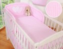 Bobono Pościel 2-cz 120x90 - Serduszka paseczki różowe