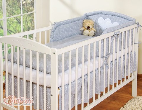 Bobono Pościel 2-cz 120x90 - Wiszące serduszka kropki na szarym