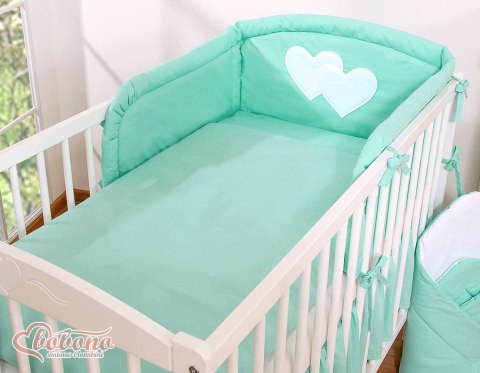 Bobono Pościel 2-cz 120x90 - Wiszące serduszka miętowe