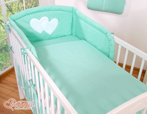 Bobono Pościel 2-cz 120x90 - Wiszące serduszka miętowe