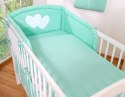 Bobono Pościel 2-cz 120x90 - Wiszące serduszka miętowe