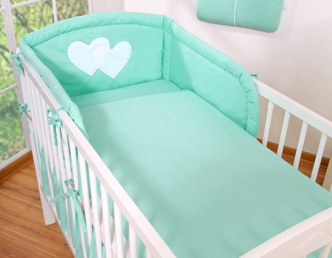 Bobono Pościel 2-cz 120x90 - Wiszące serduszka miętowe
