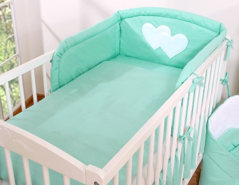 Bobono Pościel 2-cz 120x90 - Wiszące serduszka miętowe