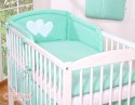 Bobono Pościel 2-cz 120x90 - Wiszące serduszka miętowe