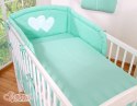 Bobono Pościel 2-cz 120x90 - Wiszące serduszka miętowe