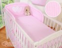 Bobono Pościel 3-cz 120x90 - Serduszka paseczki różowe