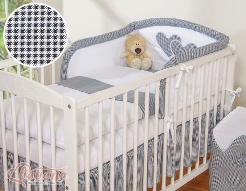 Bobono Pościel 3-cz 120x90 Serduszka - pepitka czarna