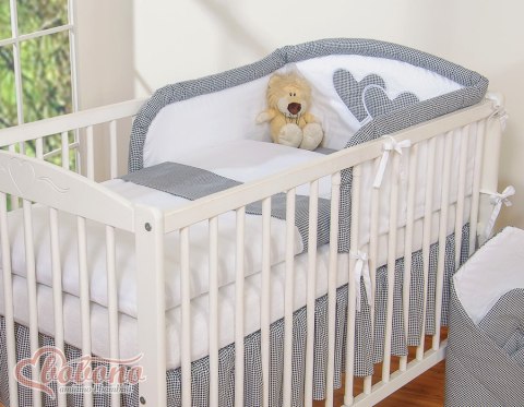 Bobono Pościel 3-cz 120x90 Serduszka - pepitka czarna