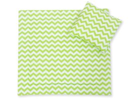 Bobono Pościel do wózka z wypełnieniem kołderka i poduszka - Chevron zielony