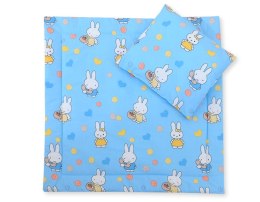 Bobono Pościel do wózka z wypełnieniem kołderka i poduszka - Hallo rabbit niebieski
