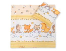 Bobono Pościel do wózka z wypełnieniem kołderka i poduszka - Leśne zwierzątka kremowe