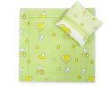 Bobono Pościel do wózka z wypełnieniem kołderka i poduszka - Leśne zwierzątka zielone
