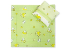 Bobono Pościel do wózka z wypełnieniem kołderka i poduszka - Leśne zwierzątka zielone