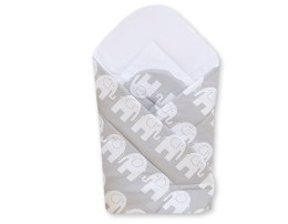 Bobono Rożek dla niemowląt bawełniany z wkładką usztywniającą - Słonie szare