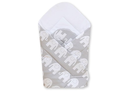 Bobono Rożek dla niemowląt bawełniany z wkładką usztywniającą - Słonie szare