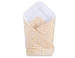 Bobono Rożek miękki - białe grochy na beżowym