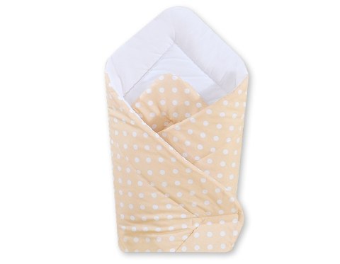 Bobono Rożek miękki - białe grochy na beżowym