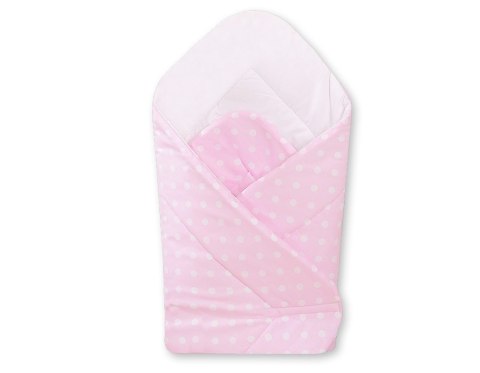 Bobono Rożek miękki - białe grochy na różowym