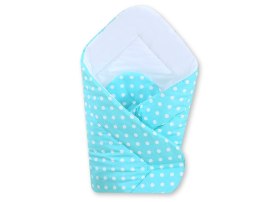 Bobono Rożek miękki - białe grochy na turkusie