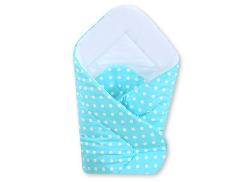 Bobono Rożek miękki - białe grochy na turkusie