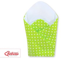 Bobono Rożek usztywniany- Wiszące serduszka białe grochy na zielonym