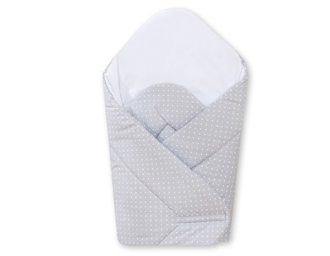 Bobono Rożek usztywniany- Wiszące serduszka kropki na szarym