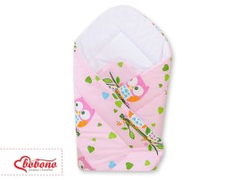 Bobono Rożek z usztywnieniem- Basic sowy na różowym tle