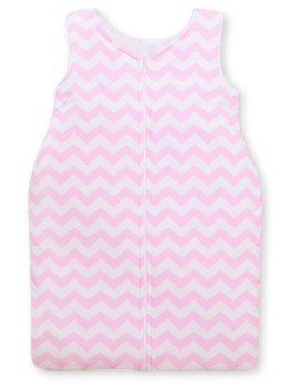 Bobono Śpiworek dla dzieci bawełniany M 6-12 mcy TOG 2.5 całoroczny ocieplany chevron różowy