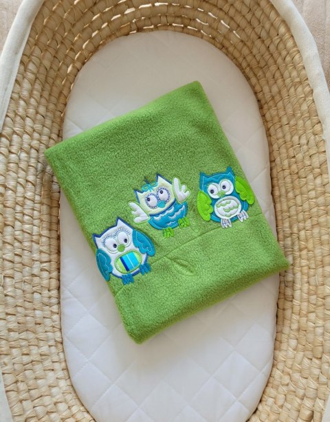 My Sweet Baby Kocyk polarowy- Sowy Bigi Zibi & Adele- zielony