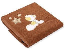 My Sweet Baby Kocyk polarowy dla niemowląt - Carlo- Miś z gwiazdkami brązowy