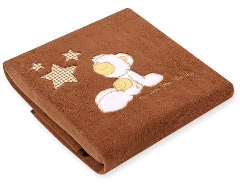 My Sweet Baby Kocyk polarowy dla niemowląt - Carlo- Miś z gwiazdkami brązowy