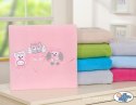 My Sweet Baby Kocyk polarowy dla niemowląt - Sowy Bigi Zibi & Adele- jasnoróżowy
