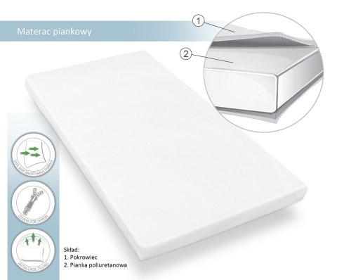 My Sweet Baby Materacyk piankowy do łóżeczka dziecięcego 120x60cm antyalergiczny