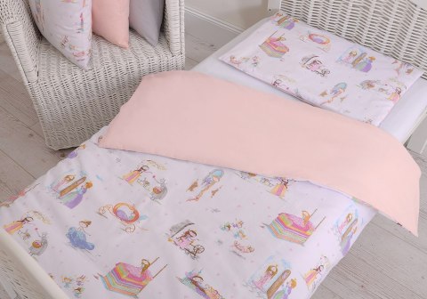 Bobono Dwustronna pościel dla dzieci 2-częściowa bawełniana 140x200 Junior - bajkowe księżniczki