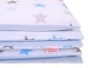 Bobono Dwustronna pościel dla dzieci 2-częściowa bawełniana - gwiazdki szaro-niebieskie