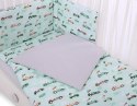 Bobono Dwustronna pościel dla dzieci 2-częściowa bawełniana - zajączki miętowe