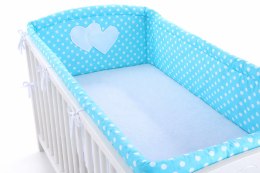 Bobono Ochraniacz do łóżeczka na szczebelki uniwersalny XXL - Białe grochy na turkusie