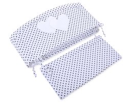 Bobono Ochraniacz do łóżeczka na szczebelki uniwersalny XXL - Serduszka czarne groszki na białym tle