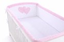 Bobono Ochraniacz do łóżeczka na szczebelki uniwersalny XXL - Serduszka kratka różowa