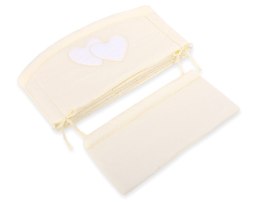 Bobono Ochraniacz do łóżeczka na szczebelki uniwersalny XXL - Serduszka kremowe