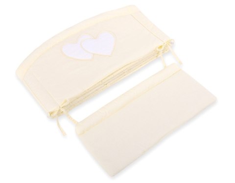 Bobono Ochraniacz do łóżeczka na szczebelki uniwersalny XXL - Serduszka kremowe