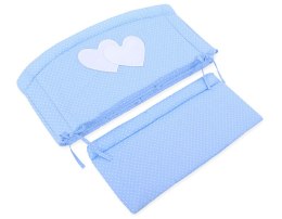 Bobono Ochraniacz do łóżeczka na szczebelki uniwersalny XXL - Serduszka kropki na błękicie