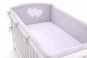 Bobono Ochraniacz do łóżeczka na szczebelki uniwersalny XXL - Serduszka kropki na szarym