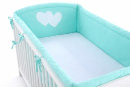Bobono Ochraniacz do łóżeczka na szczebelki uniwersalny XXL - Serduszka miętowe